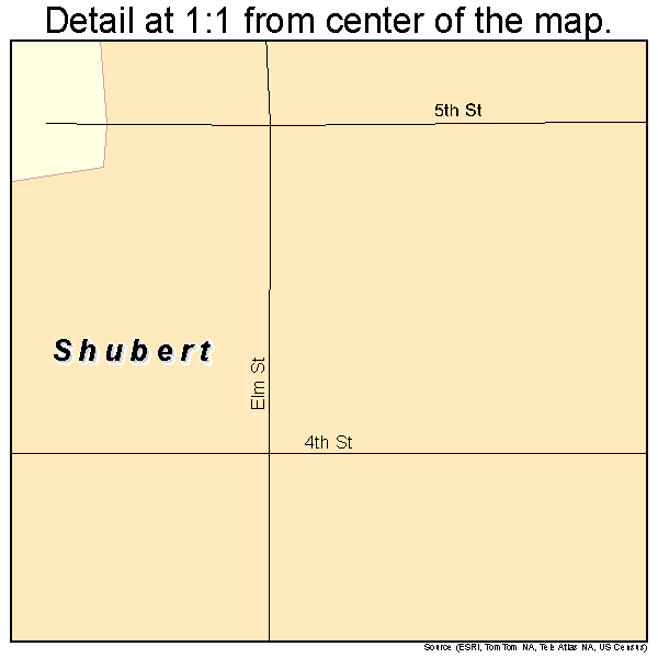 Shubert, Nebraska road map detail