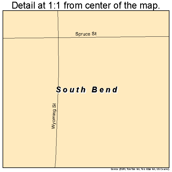 South Bend, Nebraska road map detail