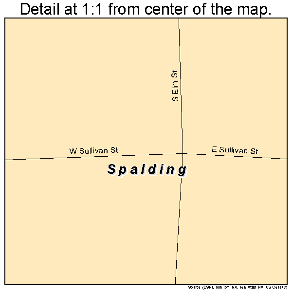 Spalding, Nebraska road map detail