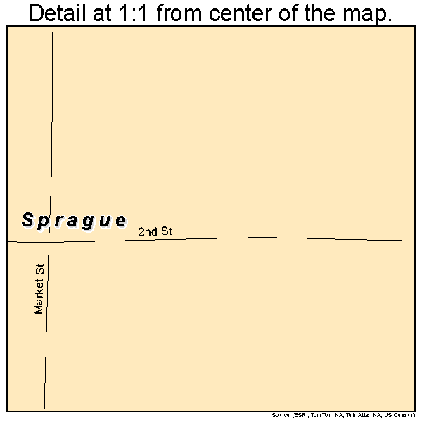 Sprague, Nebraska road map detail