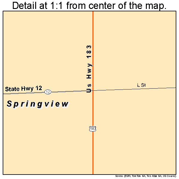Springview, Nebraska road map detail