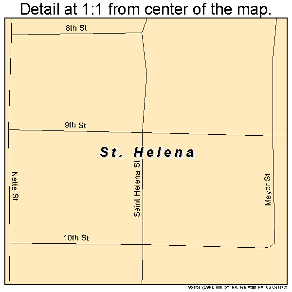 St. Helena, Nebraska road map detail