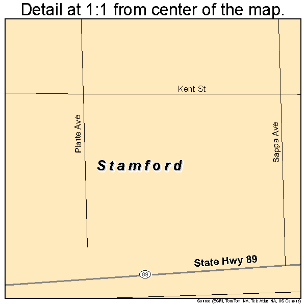 Stamford, Nebraska road map detail