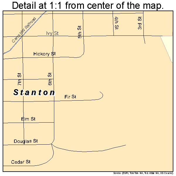 Stanton, Nebraska road map detail