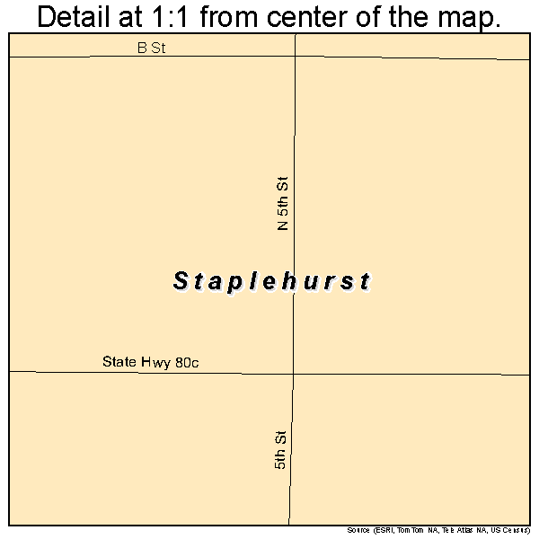 Staplehurst, Nebraska road map detail