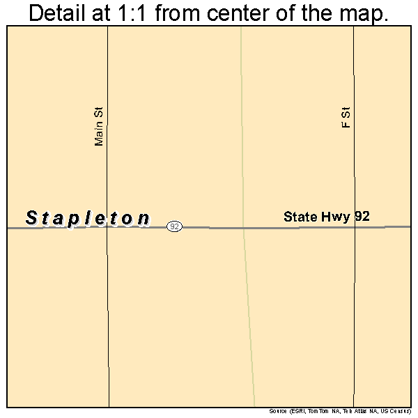Stapleton, Nebraska road map detail