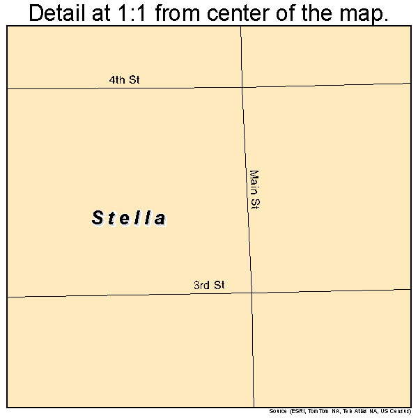 Stella, Nebraska road map detail