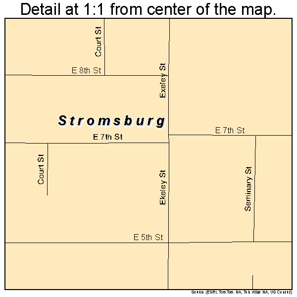 Stromsburg, Nebraska road map detail