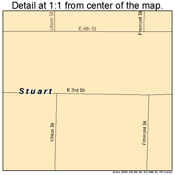 Stuart, Nebraska road map detail