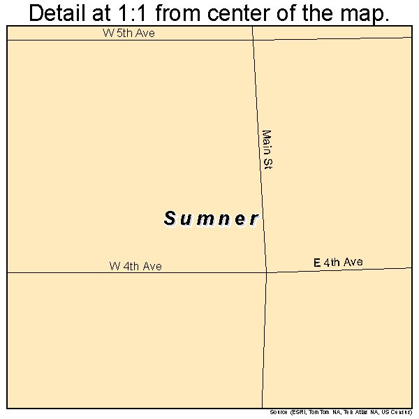 Sumner, Nebraska road map detail
