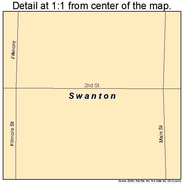 Swanton, Nebraska road map detail