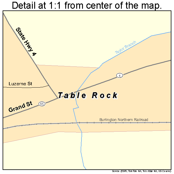 Table Rock, Nebraska road map detail
