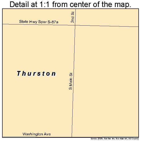 Thurston, Nebraska road map detail