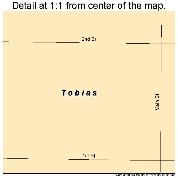Tobias, Nebraska road map detail