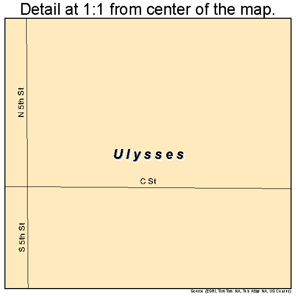 Ulysses, Nebraska road map detail