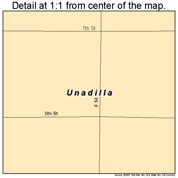 Unadilla, Nebraska road map detail