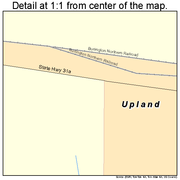 Upland, Nebraska road map detail