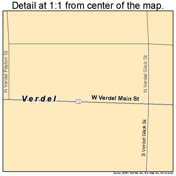Verdel, Nebraska road map detail