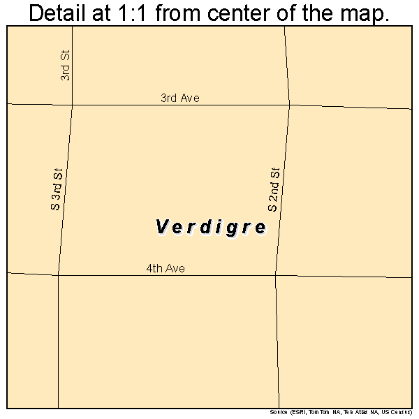 Verdigre, Nebraska road map detail