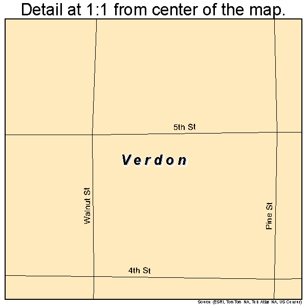 Verdon, Nebraska road map detail
