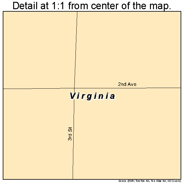 Virginia, Nebraska road map detail