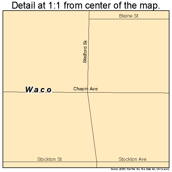 Waco, Nebraska road map detail