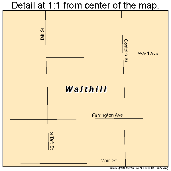 Walthill, Nebraska road map detail