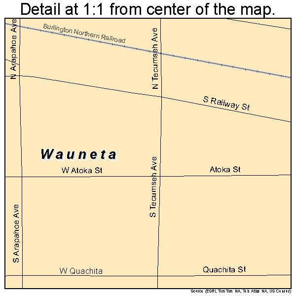 Wauneta, Nebraska road map detail