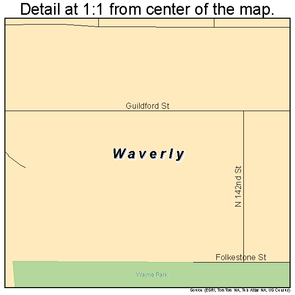 Waverly, Nebraska road map detail