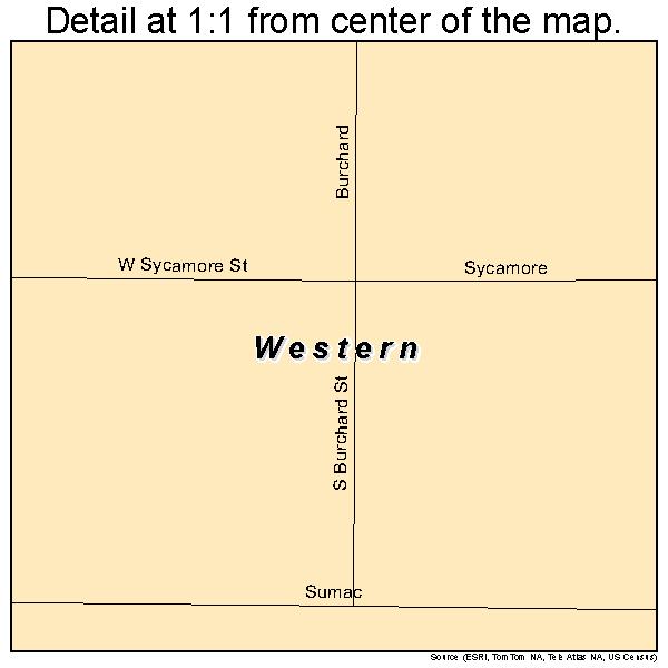 Western, Nebraska road map detail