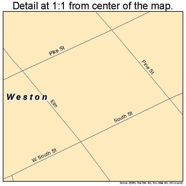 Weston, Nebraska road map detail