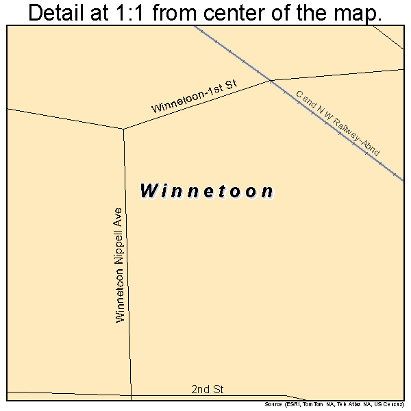 Winnetoon, Nebraska road map detail