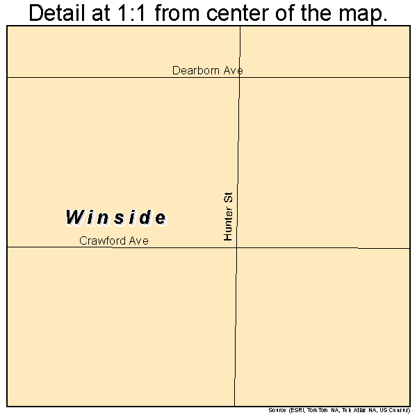 Winside, Nebraska road map detail