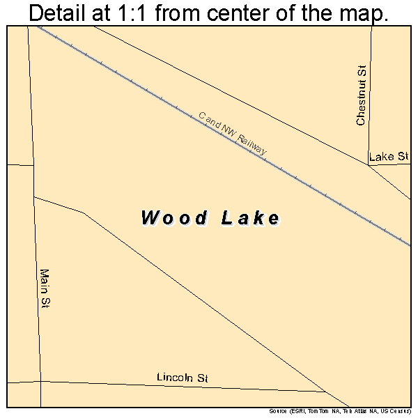 Wood Lake, Nebraska road map detail