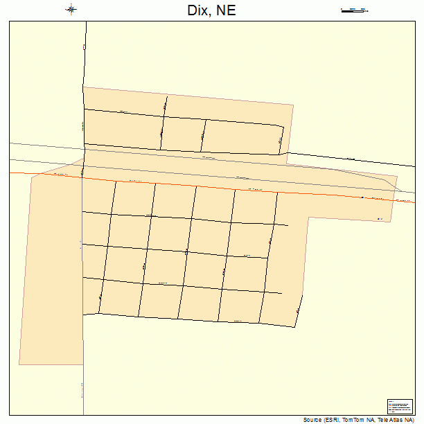 Dix, NE street map