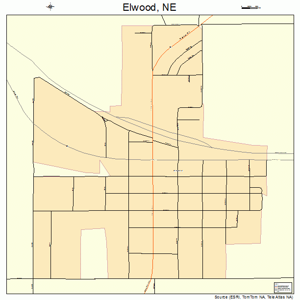 Elwood, NE street map