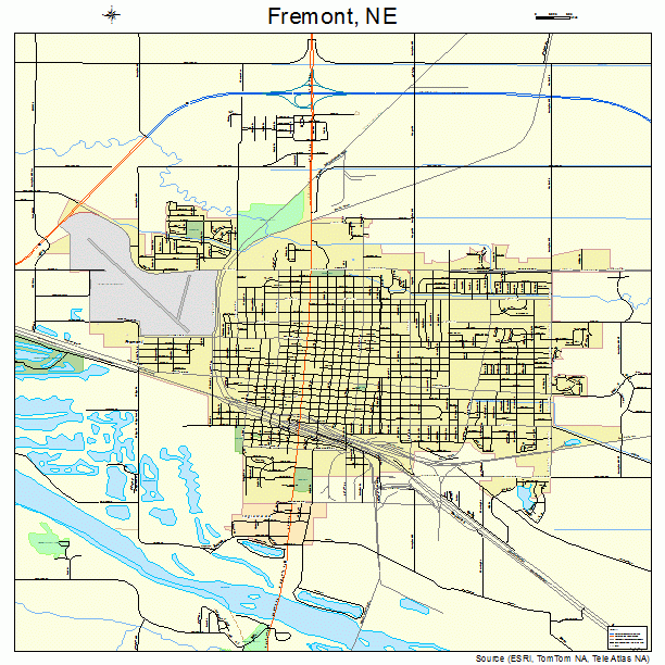 Fremont, NE street map
