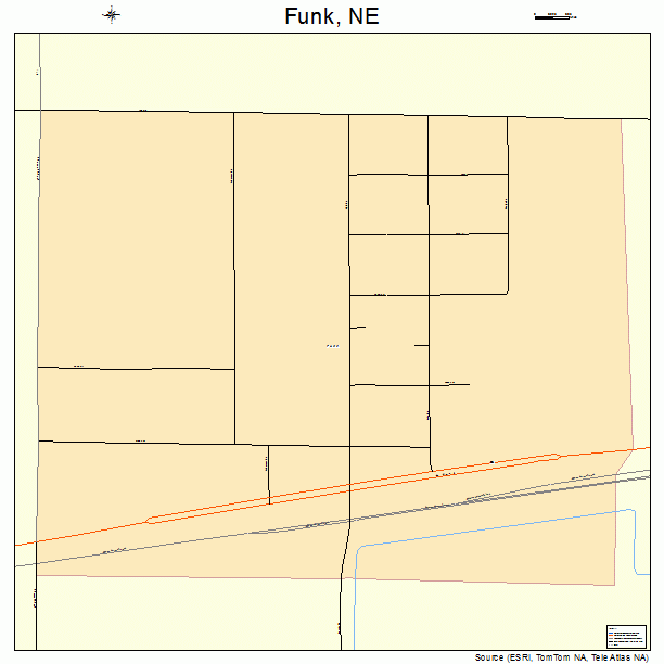 Funk, NE street map