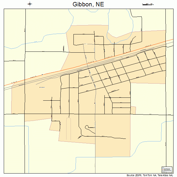 Gibbon, NE street map