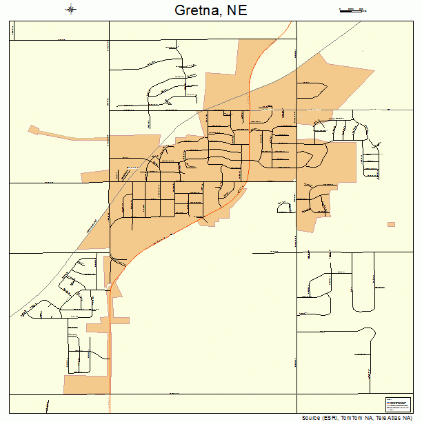 Gretna, NE street map