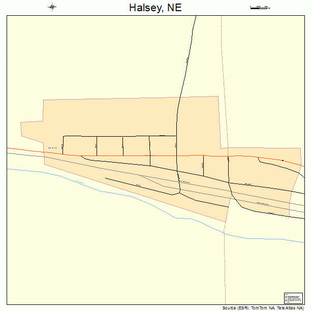 Halsey, NE street map