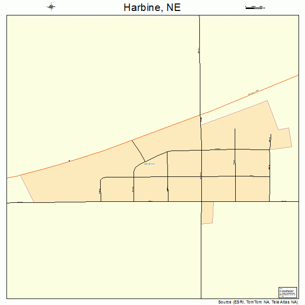 Harbine, NE street map