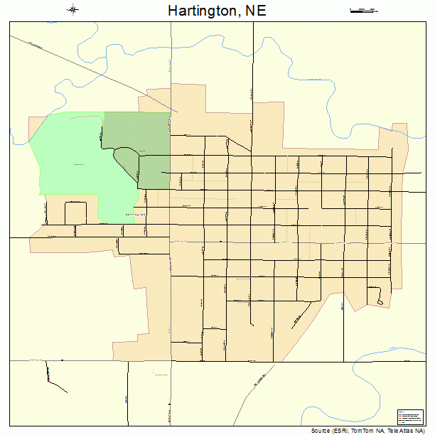 Hartington, NE street map