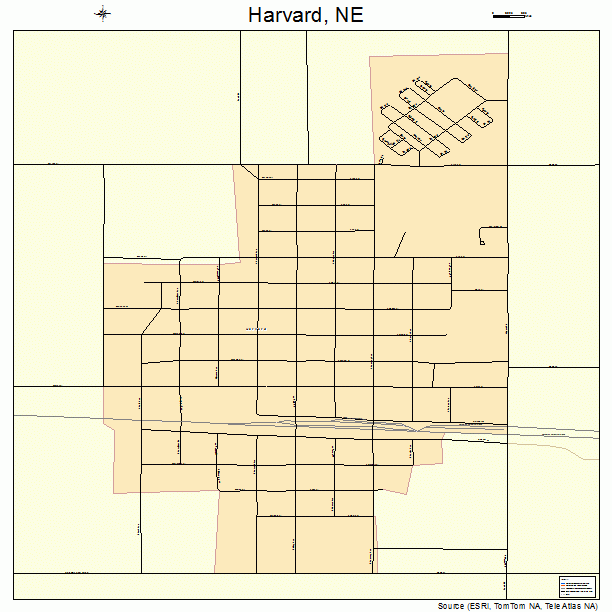 Harvard, NE street map