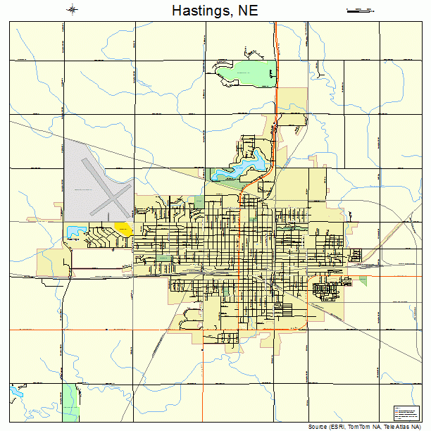 Hastings, NE street map