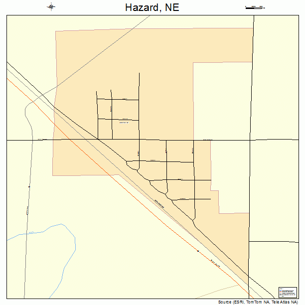 Hazard, NE street map