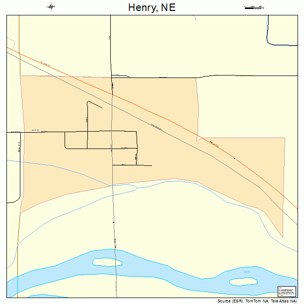 Henry, NE street map