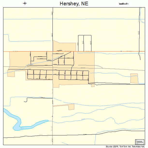 Hershey, NE street map
