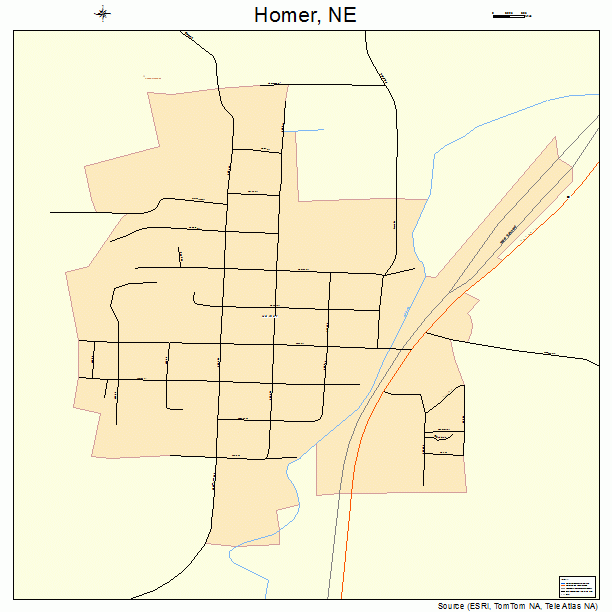 Homer, NE street map