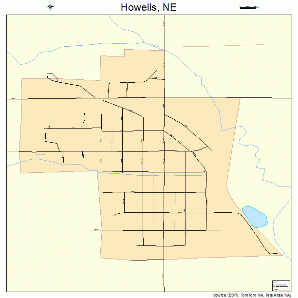 Howells, NE street map